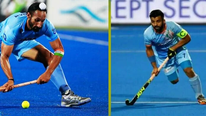 Former hockey gamers Prabhjot Singh, Deepak Thakur and Tushar Khandker.