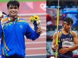 Neeraj Chopra unleashes a spear that soars into the Tokyo sky, stops himself earlier than the foul line by gripping the turf for a cut up second,