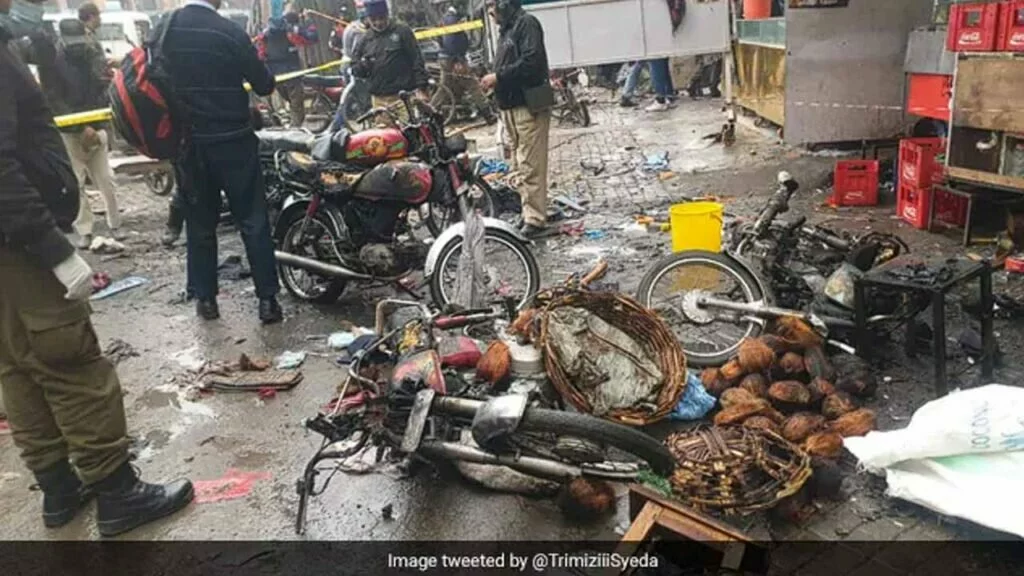 Lahore, Pakistan: A bomb blast killed two people and injured 16 others Thursday in a busy shopping area, police said.
